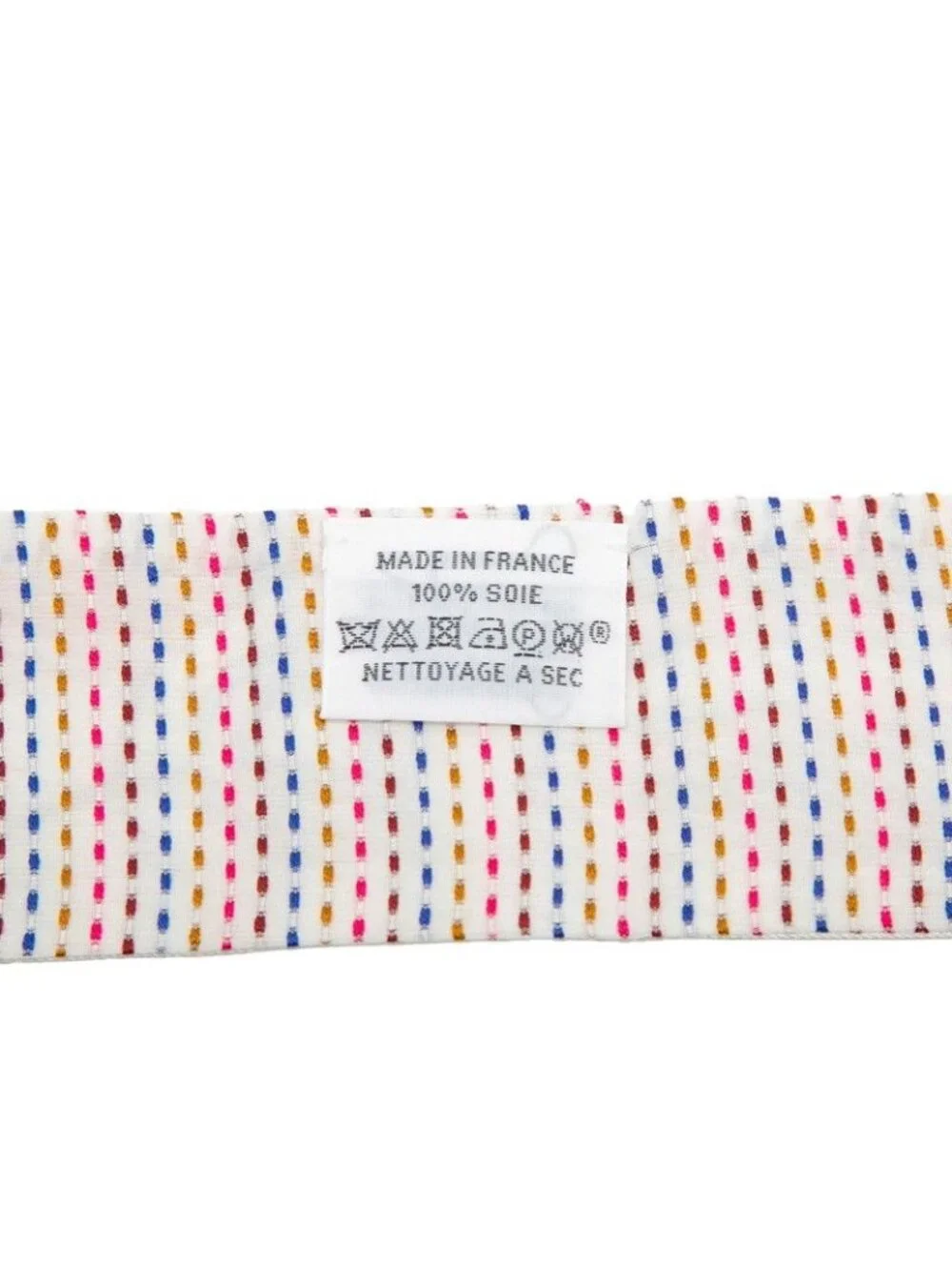 ★SOLD★ Hermes Twilly Chevaloscope Neon Scarf White Multicolor Silk - Picture 4 of 4